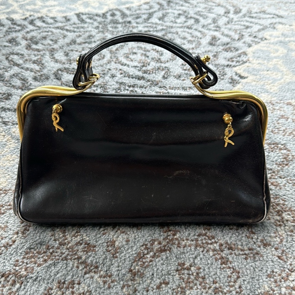 Vintage Roberta di Camerino Leather Doctor Handbag Black